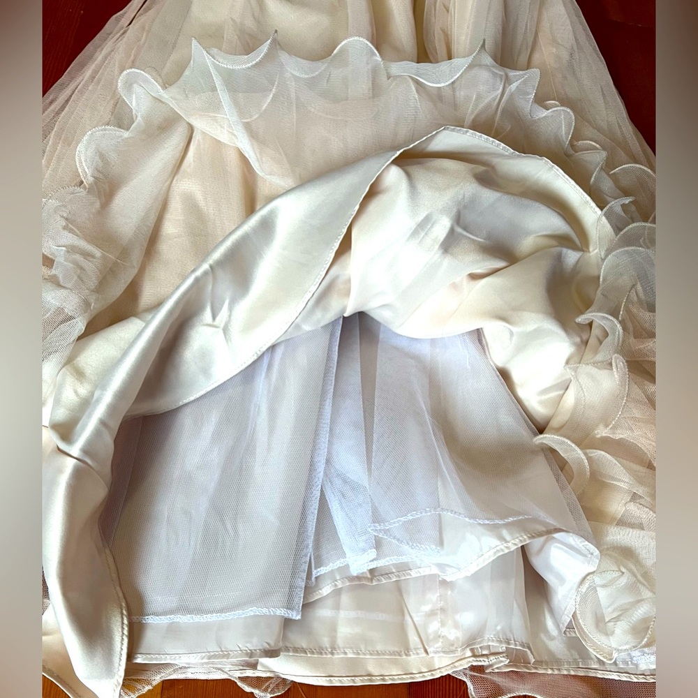 Elegant Cream Floral Dress sz. 18.5, juniors, girls, women, lace, chiffon - Picture 5 of 16
